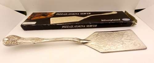 Vintage Elweco Kings Pattern Silver Plated Pizza/Lasagna server Boxed -300x63mm