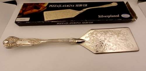 Vintage Elweco Kings Pattern Silver Plated Pizza/Lasagna server Boxed -300x63mm