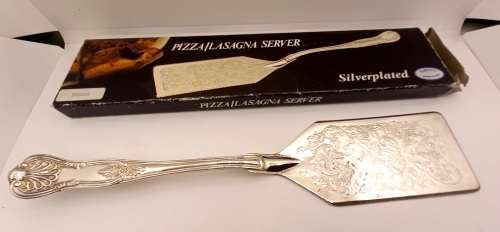 Vintage Elweco Kings Pattern Silver Plated Pizza/Lasagna server Boxed -300x63mm