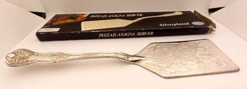 Vintage Elweco Kings Pattern Silver Plated Pizza/Lasagna server Boxed -300x63mm