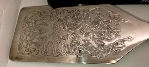 Vintage Elweco Kings Pattern Silver Plated Pizza/Lasagna server Boxed -300x63mm