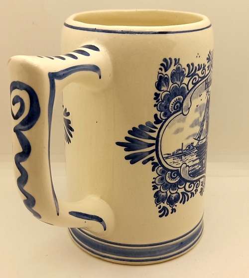 Vintage Heineken Blue Delfts Hand Painted Mug - Made in Holland - 130x135x85mm
