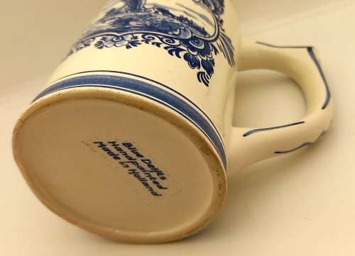 Vintage Heineken Blue Delfts Hand Painted Mug - Made in Holland - 130x135x85mm