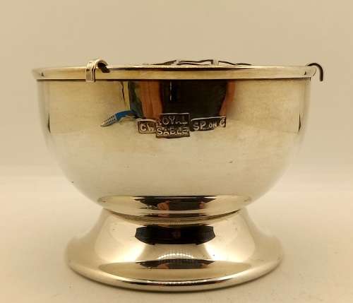 Vintage CW Royal Sable Silver Plate on Copper Rose Bowl Made in Salisbury Zimbabwe 67x103mm