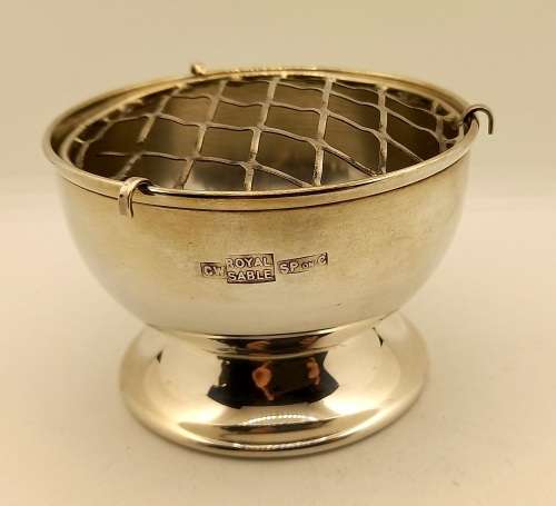 Vintage CW Royal Sable Silver Plate on Copper Rose Bowl Made in Salisbury Zimbabwe 67x103mm