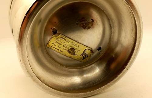 Vintage CW Royal Sable Silver Plate on Copper Rose Bowl Made in Salisbury Zimbabwe 67x103mm