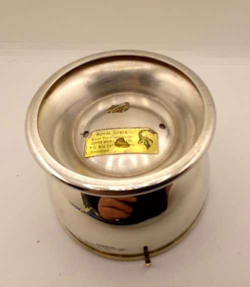 Vintage CW Royal Sable Silver Plate on Copper Rose Bowl Made in Salisbury Zimbabwe 67x103mm