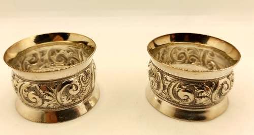 2 Antique/Vintage Silver or Silver Plated (No Marks) Napkin/Serviette rings- Not Engraved