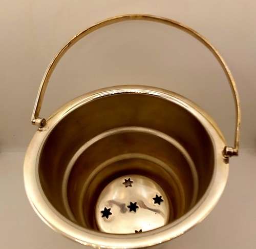 Antique/Vintage Silver Plated Ice Bucket with Tongs 250x155mm