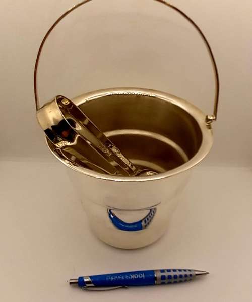 Antique/Vintage Silver Plated Ice Bucket with Tongs 250x155mm