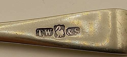 Antique spoon with unidentified TW&S Hallmark - Silver or Silver Plated -  126mm 15,6 grams