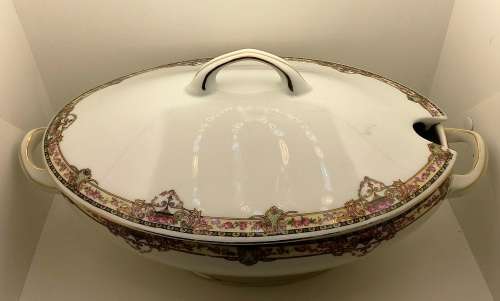 Vintage VICTORIA Czechoslovakia China Floral Tureen 200x380x220mm