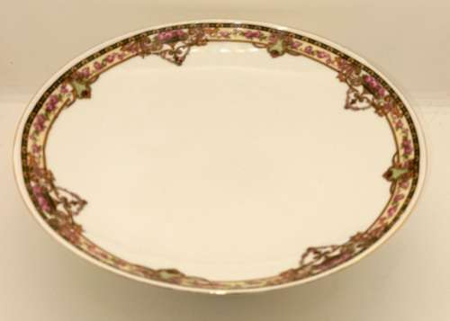 Vintage VICTORIA Czechoslovakia China Floral Raised Bowl 77x210mm