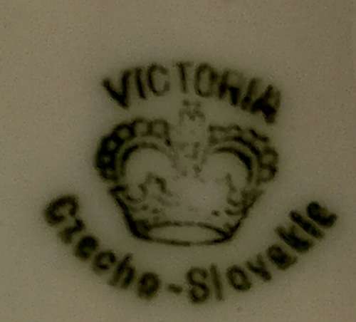 Vintage VICTORIA Czechoslovakia China Floral Raised Bowl 77x210mm
