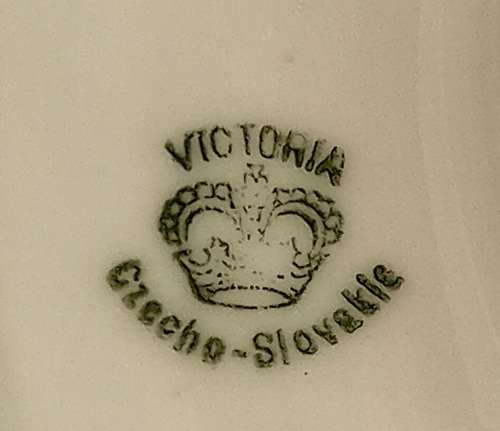 Vintage VICTORIA Czechoslovakia China Floral Raised Bowl 77x210mm