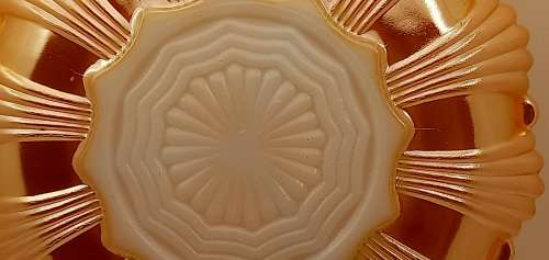 1940 -1950s Vintage Anchor Hocking Fire-King Glass Peach Lusterware Divided snack Plate 245mm