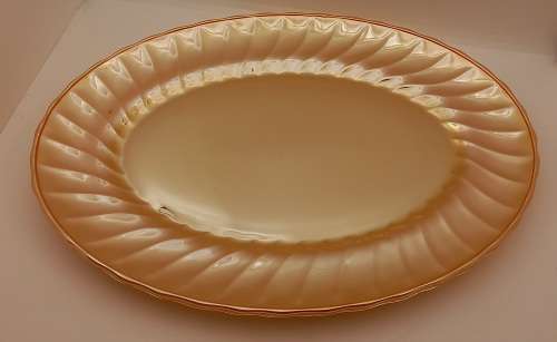 1940 -1950s Vintage Anchor Hocking Fire-King Glass Peach Lusterware Oval Meat Platter-(2 available)