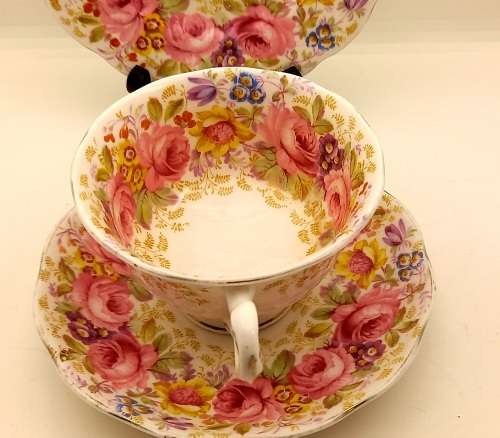 Vintage Royal Albert "Serena"  Trio - (Gold on rim Faded) (8 Available)