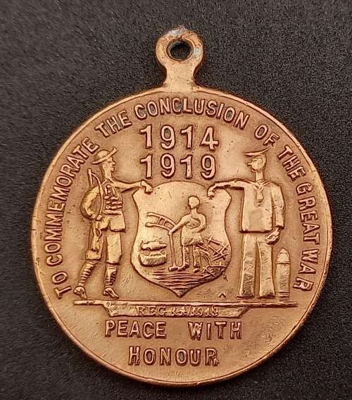 WWI South Africa Medal"To Commemorate The Conclusion Of The Great War/Peace With Honour/28th June 19
