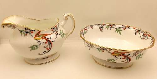 Vintage Paragon Creamer and Sugar Bowl Bone China -(Both have hairline crack)