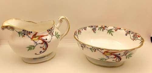 Vintage Paragon Creamer and Sugar Bowl Bone China -(Both have hairline crack)