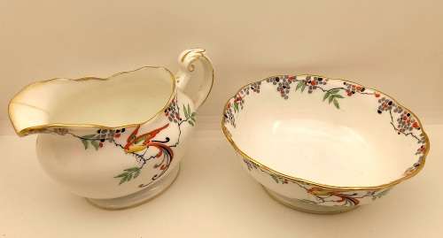 Vintage Paragon Creamer and Sugar Bowl Bone China -(Both have hairline crack)