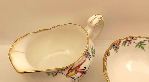 Vintage Paragon Creamer and Sugar Bowl Bone China -(Both have hairline crack)