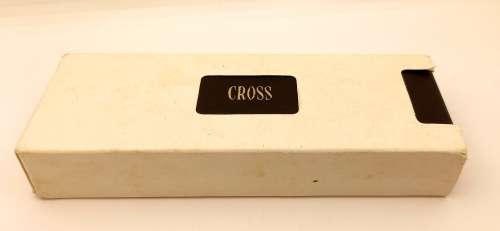 Vintage Cross 1/20 14 kt rolled gold Ballpen Branded Barclays Bank in original metal case -Ink Ok