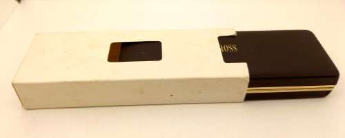 Vintage Cross 1/20 14 kt rolled gold Ballpen Branded Barclays Bank in original metal case -Ink Ok