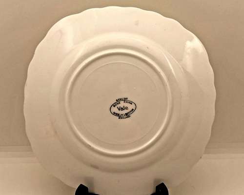 Vintage Genuine Bone China Vale trio made in Longton England white and gold