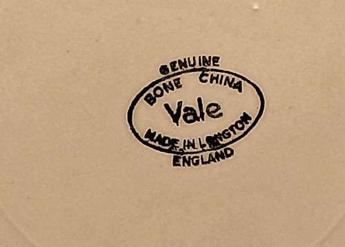 Vintage Genuine Bone China Vale trio made in Longton England white and gold