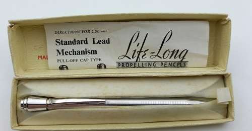 Vintage C1934 Life Long Sterling .925 Silver Ladies Pencil in original box with instructions