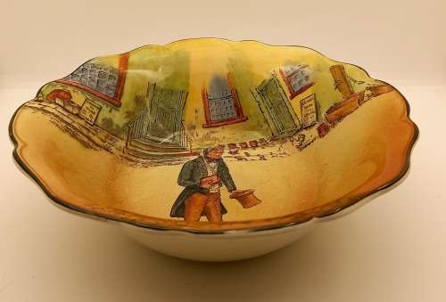 Vintage Royal Doulton Dickens ware -Tom Pinch D5175 Bowl 63x210mm