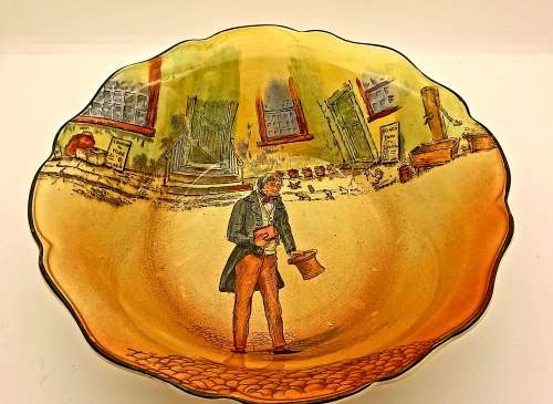 Vintage Royal Doulton Dickens ware -Tom Pinch D5175 Bowl 63x210mm