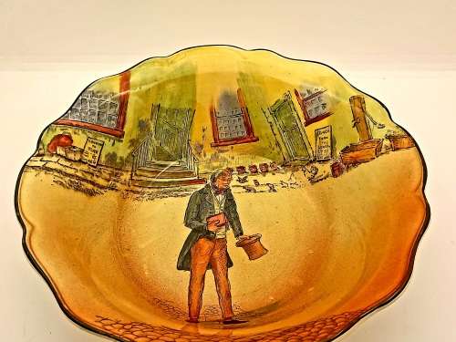 Vintage Royal Doulton Dickens ware -Tom Pinch D5175 Bowl 63x210mm