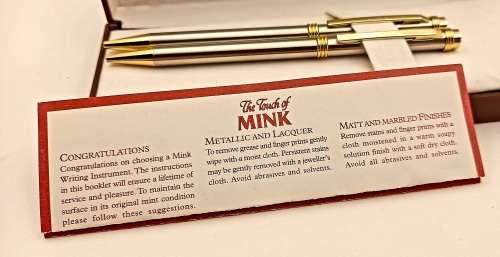 The Touch of Mink Pen and Pencil set Metallic and Lacquer