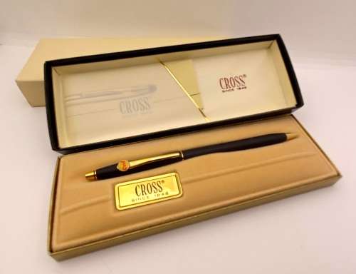 Vintage Cross Classic Black 2502 Ballpoint Pen -With case -Branded