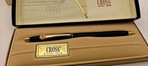 Vintage Cross Classic Black 2502 Ballpoint Pen -With case -Branded