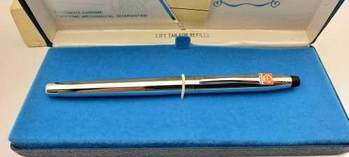 Vintage Cross Lustrous Chrome No 3604 Soft-tip pen with 2 refills in box -Ink is ok