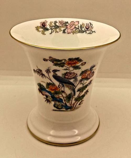 Vintage Wedgwood Bone China Vase KUTANI CRANE made in England 90x90mm