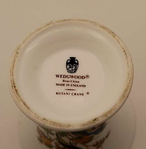 Vintage Wedgwood Bone China Vase KUTANI CRANE made in England 90x90mm