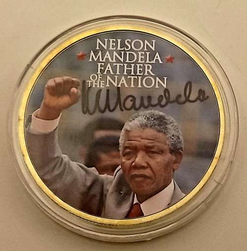 Vintage 1996 Mandela act of congress 1998 gold plated coin in capsule 40x3mm