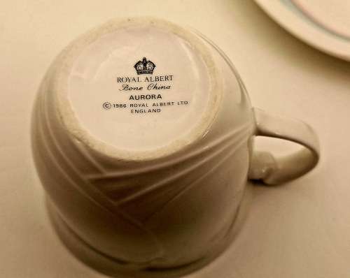 Vintage 1986 Royal Albert Bone China HORIZONS Aurora series Tea Duo -(7 available)