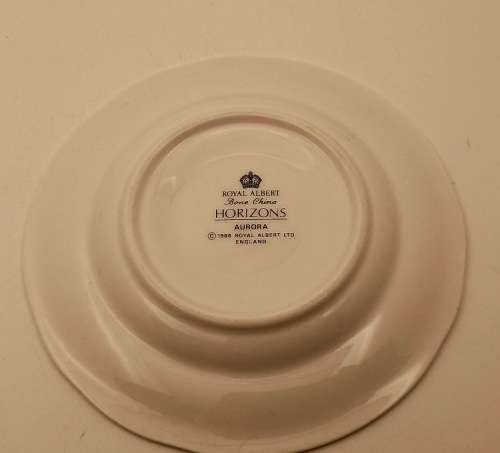 Vintage 1986 Royal Albert Bone China HORIZONS Aurora series Tea Duo -(7 available)