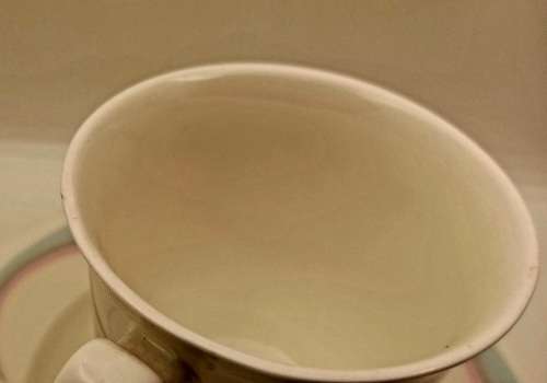 Vintage 1986 Royal Albert Bone China HORIZONS Aurora series Tea Duo -(Cup is chipped)
