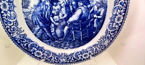 Large Vintage boch freres la louviere belgium delft plate 350mm