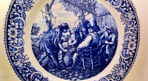 Large Vintage boch freres la louviere belgium delft plate 350mm