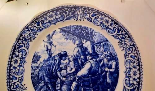 Large Vintage boch freres la louviere belgium delft plate 350mm
