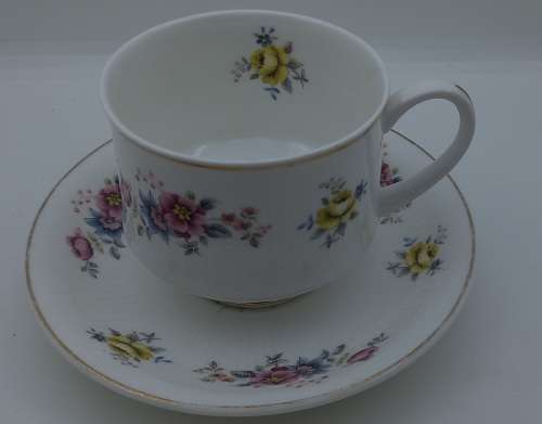 Vintage Mayfair Pottery Coffee Duo Fine bone China (crack on bottom of cup)