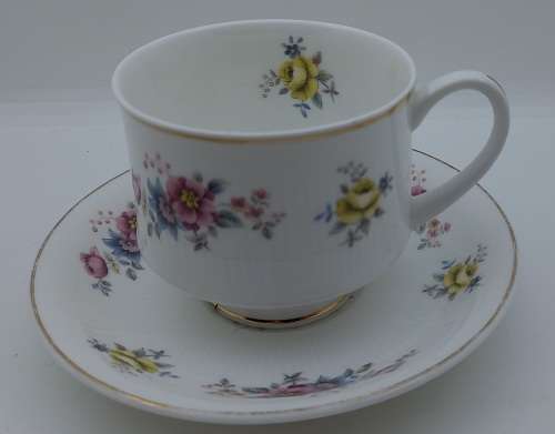 Vintage Mayfair Pottery Coffee Duo Fine bone China (crack on bottom of cup)